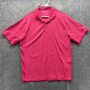 Nike Golf Dri-FIT Polo Shirt Mens Large Pink Solid Golf Performance Casual